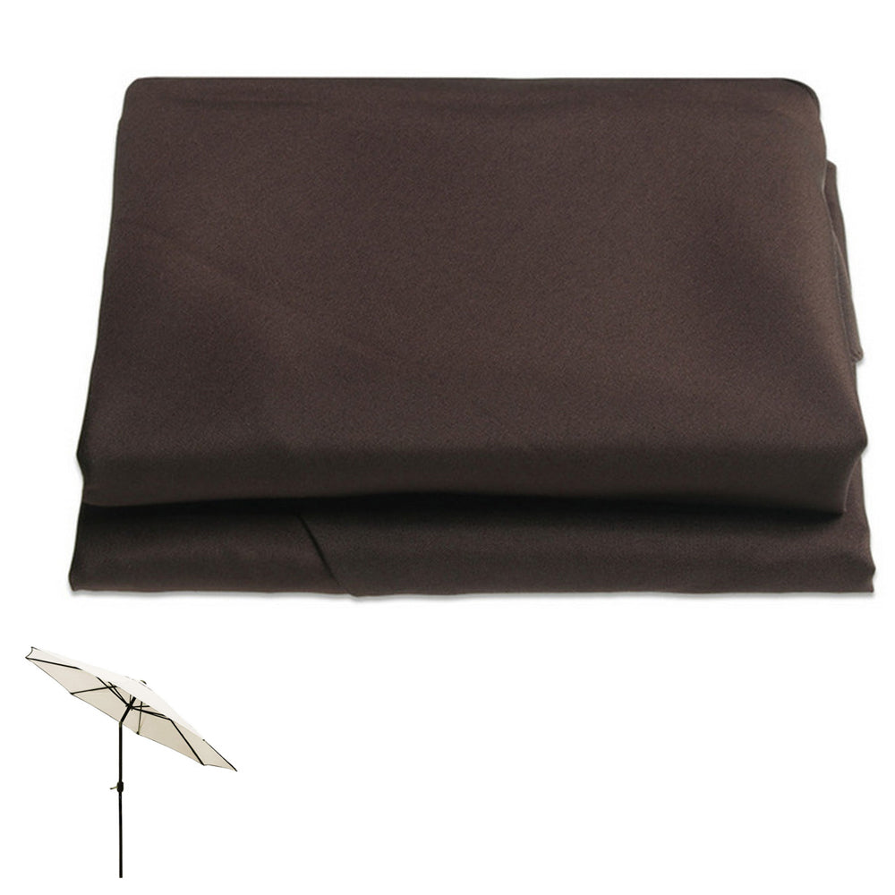 Patio Umbrella Replacement Outdoor Canopy Table Market Yard Umbrella Top Cover -Coffee