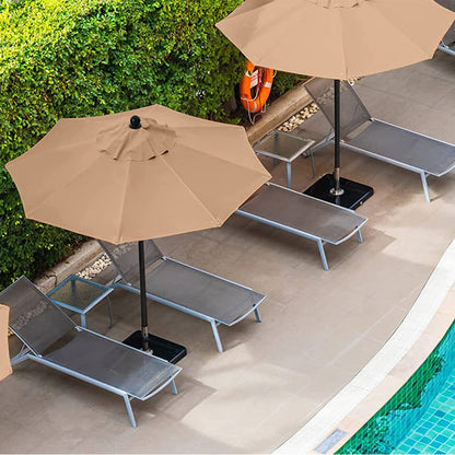 Patio Umbrella Replacement Outdoor Canopy Table Market Yard Umbrella Top Cover -Khaki
