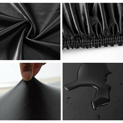 Chair Cover 2-Pack Waterproof PU Leather Dining Chair Covers Chair Slipcover -Black