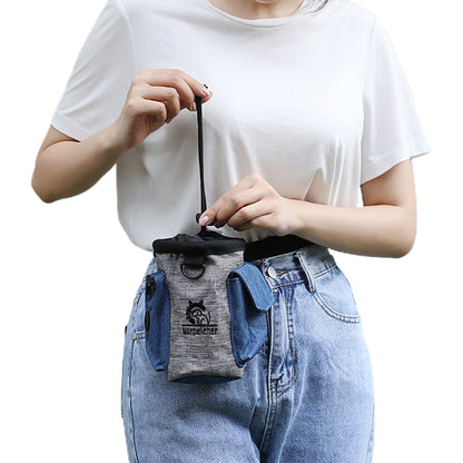 Dog Treats Pouch Pet Training Bag Pouches Dog Treat Carrier Holder with Waist Belt Grey