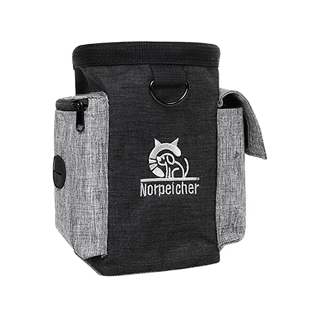 Dog Treats Pouch Pet Training Bag Pouches Dog Treat Carrier Holder with Waist Belt Black
