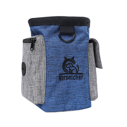 Dog Treats Pouch Pet Training Bag Pouches Dog Treat Carrier Holder with Waist Belt Blue