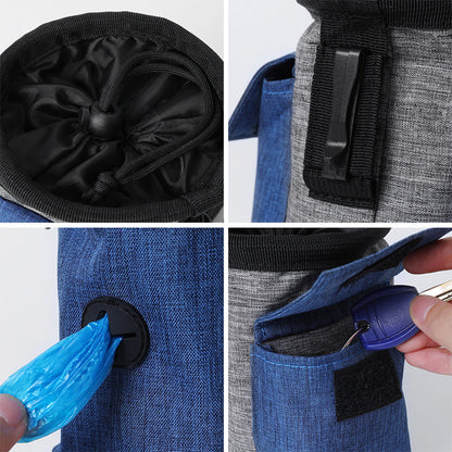 Dog Treats Pouch Pet Training Bag Pouches Dog Treat Carrier Holder with Waist Belt Blue