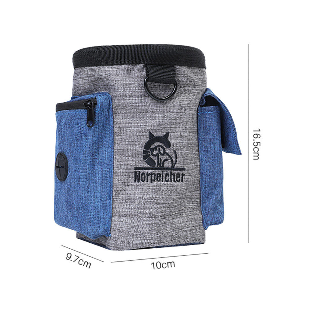 Dog Treats Pouch Pet Training Bag Pouches Dog Treat Carrier Holder with Waist Belt Grey