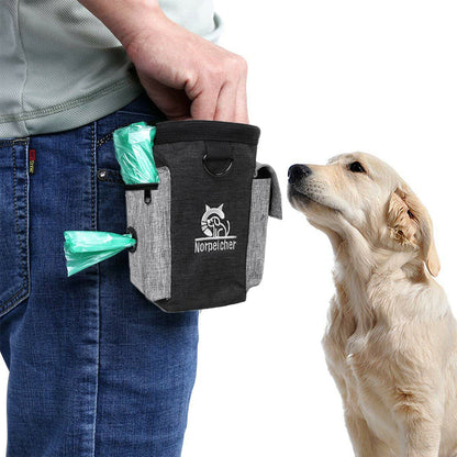 Dog Treats Pouch Pet Training Bag Pouches Dog Treat Carrier Holder with Waist Belt Black