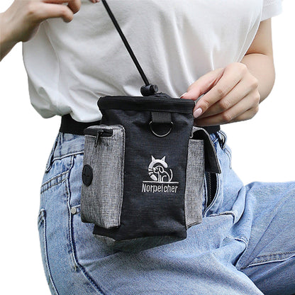 Dog Treats Pouch Pet Training Bag Pouches Dog Treat Carrier Holder with Waist Belt Black