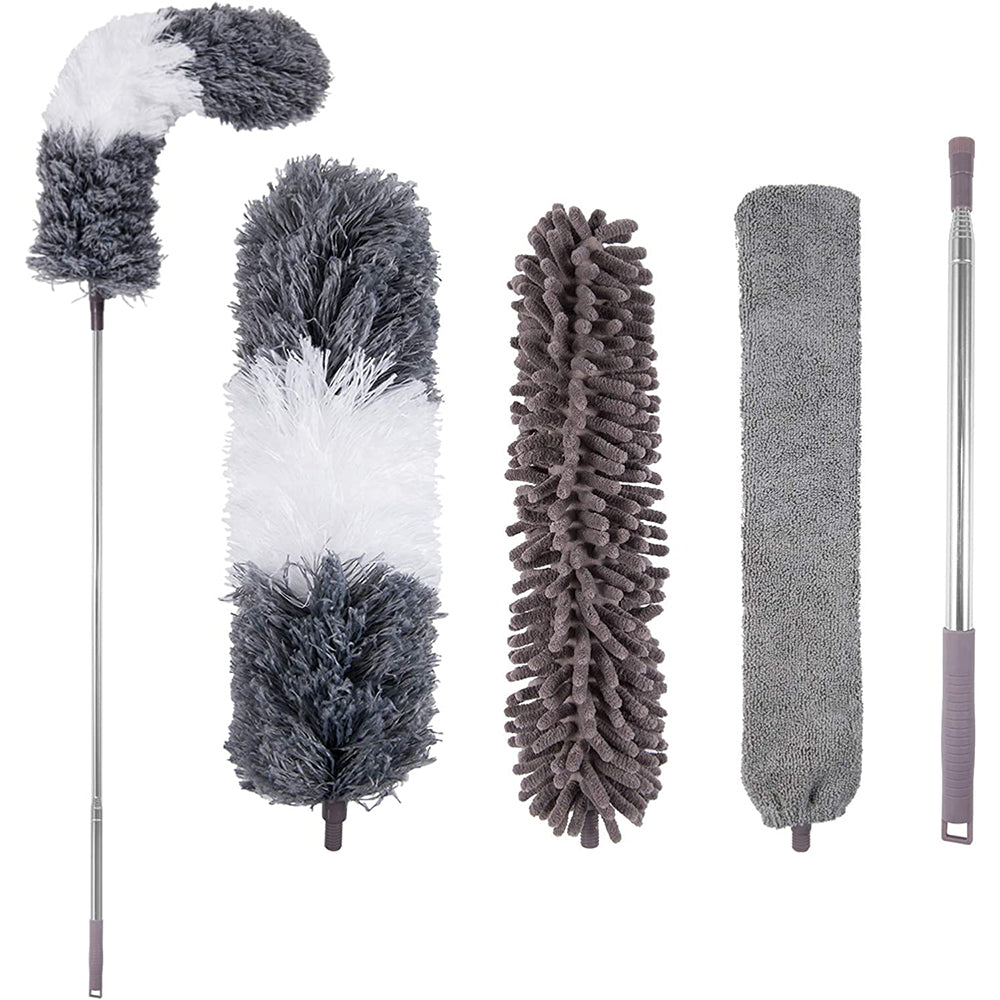 4pcs Set Microfibre Feather Duster Telescopic Bendable Dusters