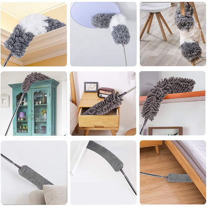 4pcs Set Microfibre Feather Duster Telescopic Bendable Dusters