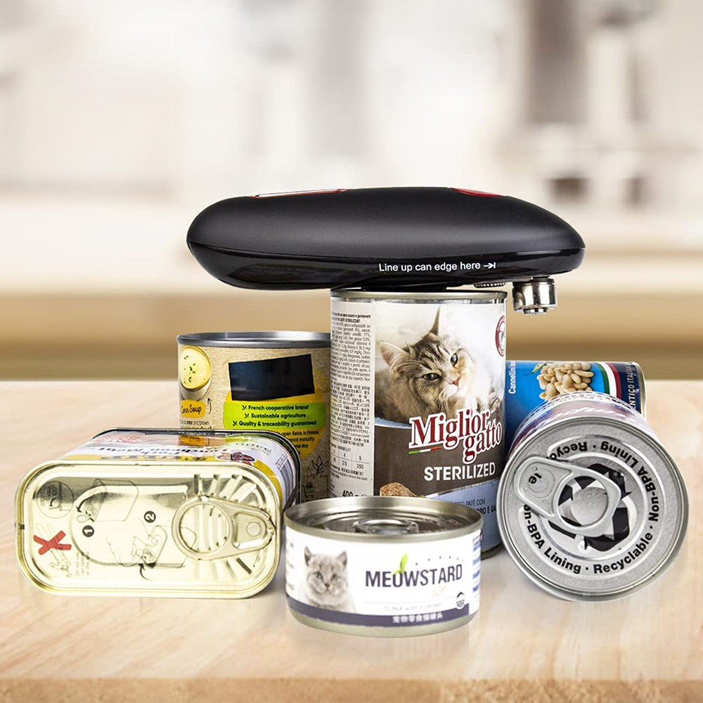 Universal One Touch Electric Can Opener Prime Smooth Edge Safe Labor Saving