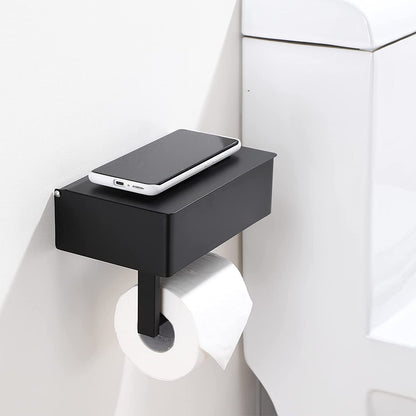 Toilet Paper Holder With Shelf Flushable Wipes Dispenser Fits For Bathroom Wipe Storage-Style 2