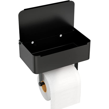 Toilet Paper Holder With Shelf Flushable Wipes Dispenser Fits For Bathroom Wipe Storage-Style 2