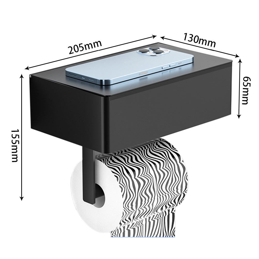 Toilet Paper Holder With Shelf Flushable Wipes Dispenser Fits For Bathroom Wipe Storage-Style 2
