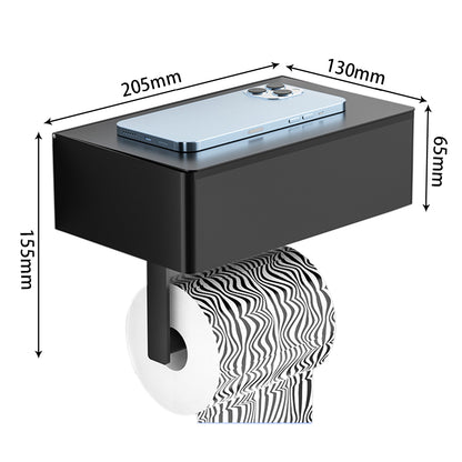 Toilet Paper Holder With Shelf Flushable Wipes Dispenser Fits For Bathroom Wipe Storage-Style 2