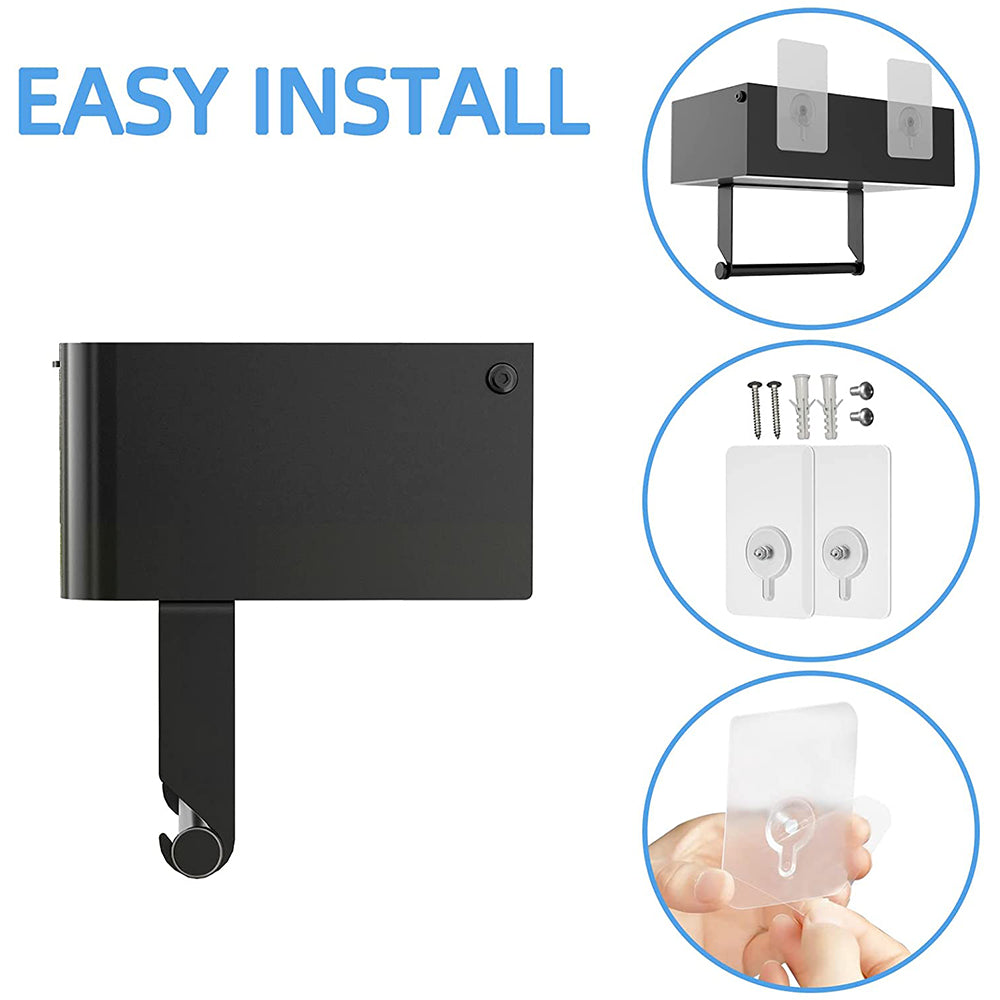 Toilet Paper Holder With Shelf Flushable Wipes Dispenser Fits For Bathroom Wipe Storage-Style 2