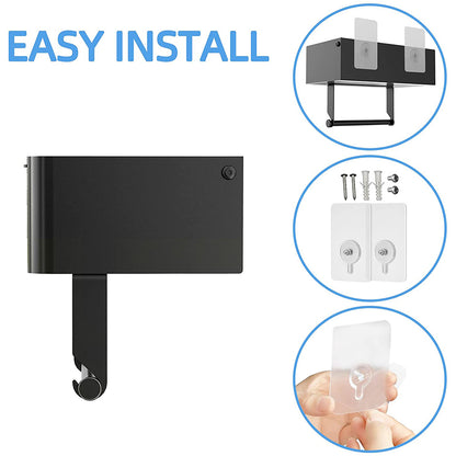 Toilet Paper Holder With Shelf Flushable Wipes Dispenser Fits For Bathroom Wipe Storage-Style 2