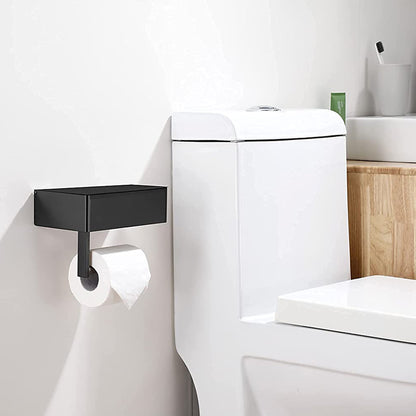 Toilet Paper Holder With Shelf Flushable Wipes Dispenser Fits For Bathroom Wipe Storage-Style 2