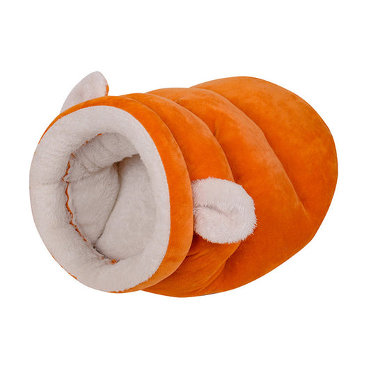 Winter Soft Warm Thicken Pet Sleeping Bag for Cats and Small Dogs Orange-M