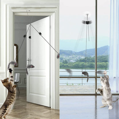 2 Set of 2 Styles Hanging Door Bouncing Self-Play Interactive Mouse Cat Toys