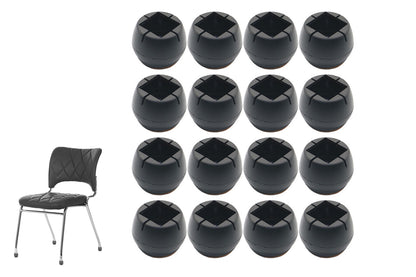 16pcs Chair Leg Floor Protectors Soft Silicone Round  Covers with Glide Pads-Round