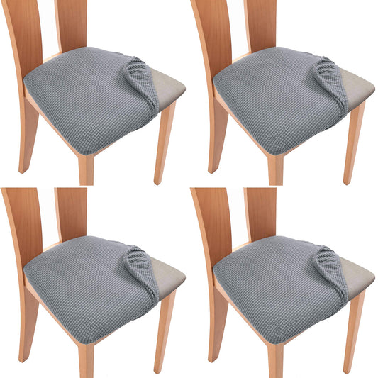 Chair Cover 4-Pack Stretch Chair Seat Covers for Dining Chairs -Light Gray