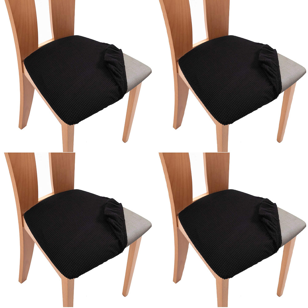 Chair Cover 4-Pack Stretch Chair Seat Covers for Dining Chairs -Black