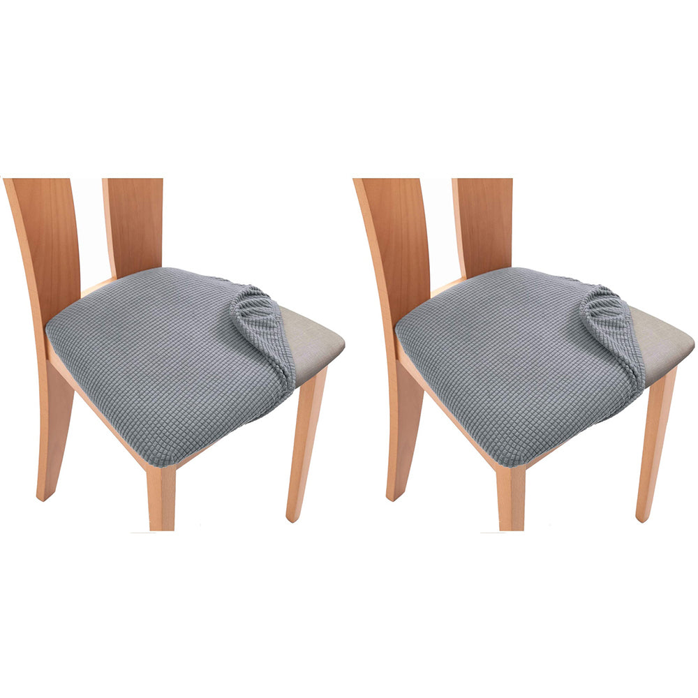 Chair Cover 2-Pack Stretch Chair Seat Covers for Dining Chairs -Light Gray