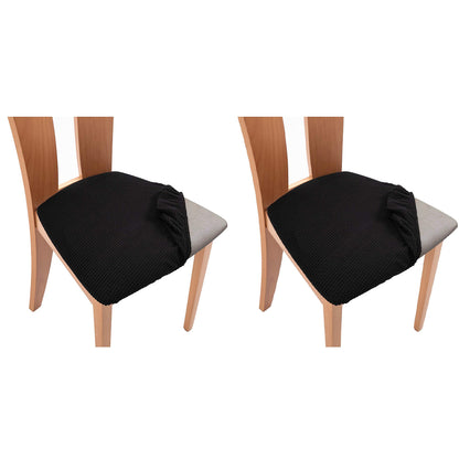 Chair Cover 2-Pack Stretch Chair Seat Covers for Dining Chairs -Black