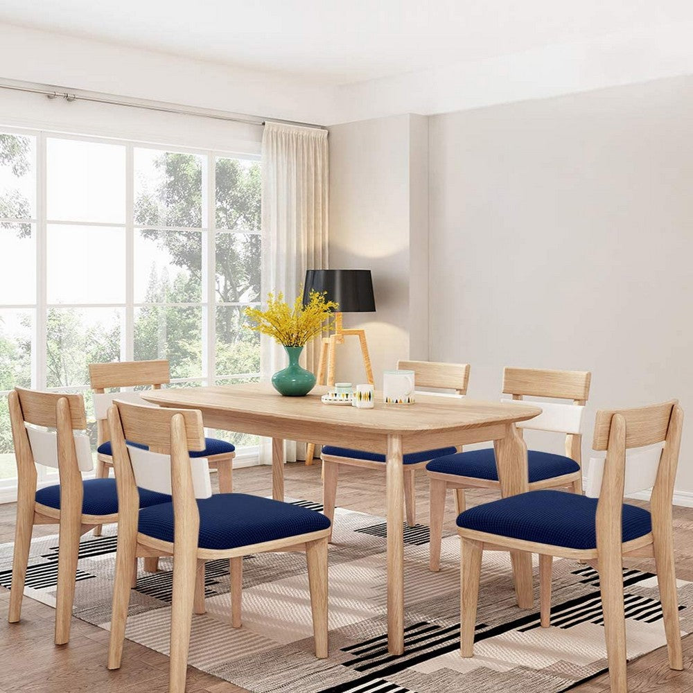 Chair Cover 4-Pack Stretch Chair Seat Covers for Dining Chairs -Navy