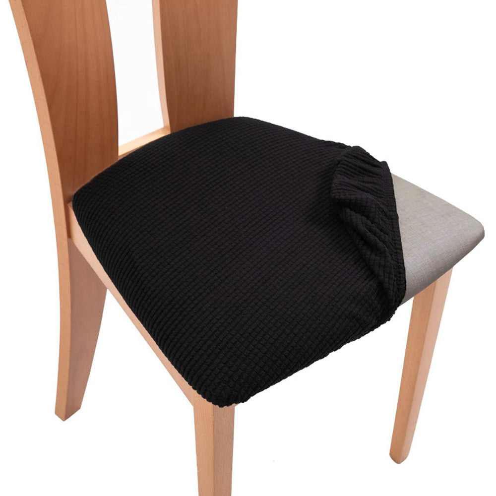 Chair Cover 2-Pack Stretch Chair Seat Covers for Dining Chairs -Black