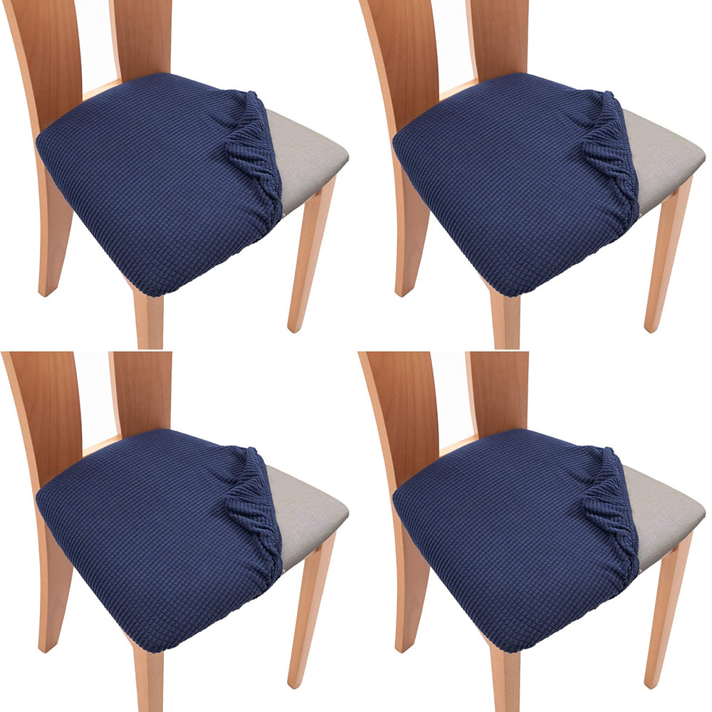 Chair Cover 4-Pack Stretch Chair Seat Covers for Dining Chairs -Navy