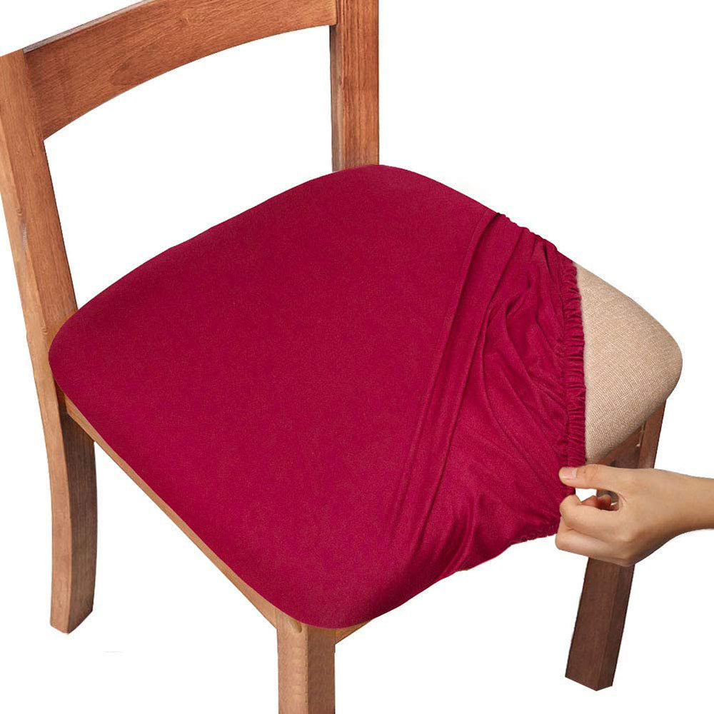 Chair Cover Stretch Chair Seat Covers Dining Chair Covers Seat Slipcover Protectors-WineRed