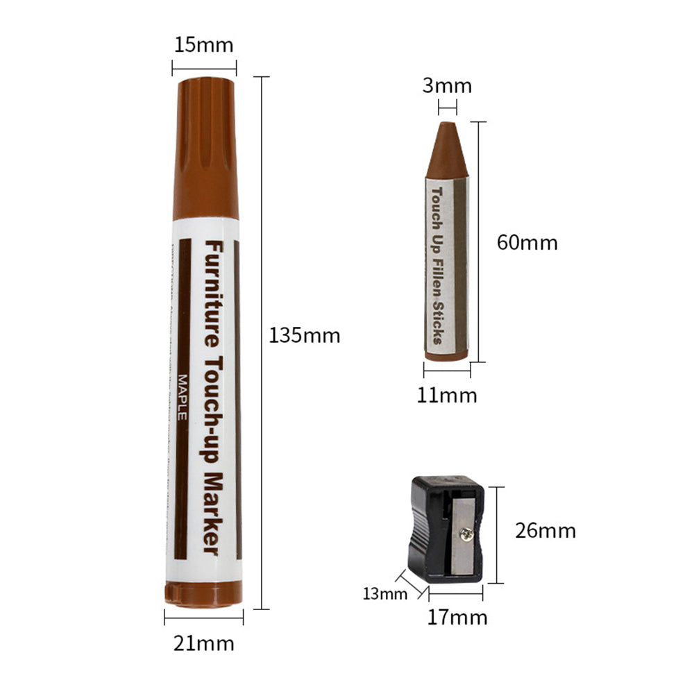 17Pcs Wooden Furniture Repair Pen with Sharpener Kit