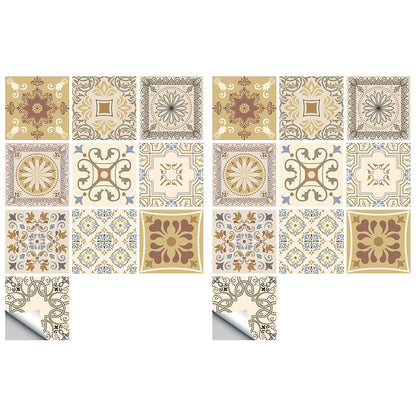 Wall Art 20pcs Moroccan Style Tile Wall Stickers Removable Decorative Kitchen Bathroom Stickers-Style 4