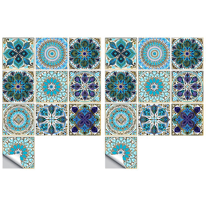 Wall Art 20pcs Moroccan Style Tile Wall Stickers Removable Decorative Kitchen Bathroom Stickers-Style 5
