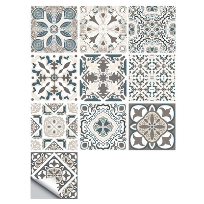 Wall Art 20pcs Moroccan Style Tile Wall Stickers Removable Decorative Kitchen Bathroom Stickers-Style 1