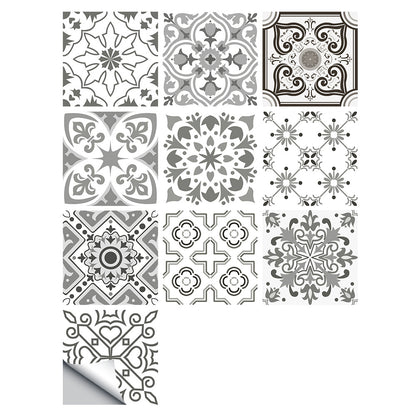 Wall Art 10pcs Moroccan Style Tile Wall Stickers Removable Decorative Kitchen Bathroom Stickers-Style 2