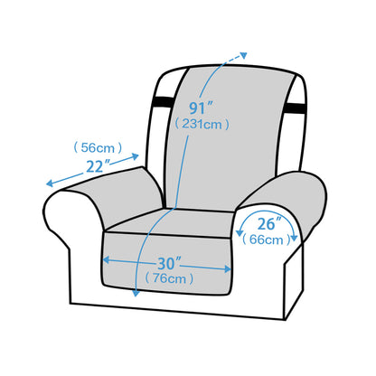 Recliner Chair Cover Water-resistant Reversible Quilted Recliner Chair Cover Sofa Slipcover with Non Slip Strap Couch Protector - Blue