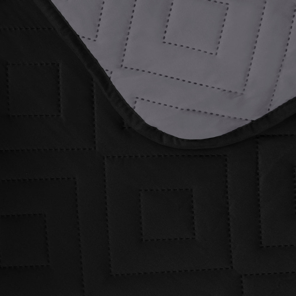 Recliner Chair Cover Water-resistant Reversible Quilted Recliner Chair Cover Sofa Slipcover with Non Slip Strap Couch Protector - Black