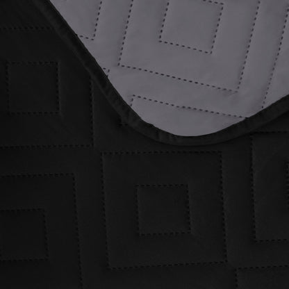 Recliner Chair Cover Water-resistant Reversible Quilted Recliner Chair Cover Sofa Slipcover with Non Slip Strap Couch Protector - Black