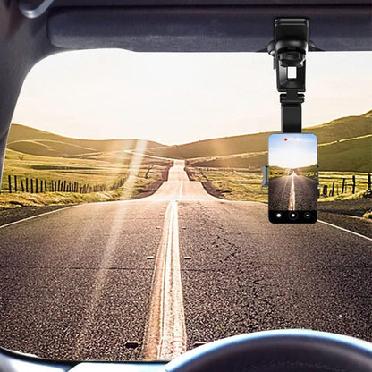 360 Degree Rearview Mirror Phone Mount Universal Rotating Car Phone Stand For Car