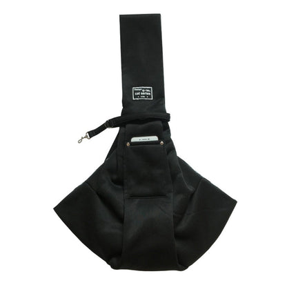 Reversible Pet Cat Sling Carrier Bag Puppy Travel Bag with Phone Pocket Black