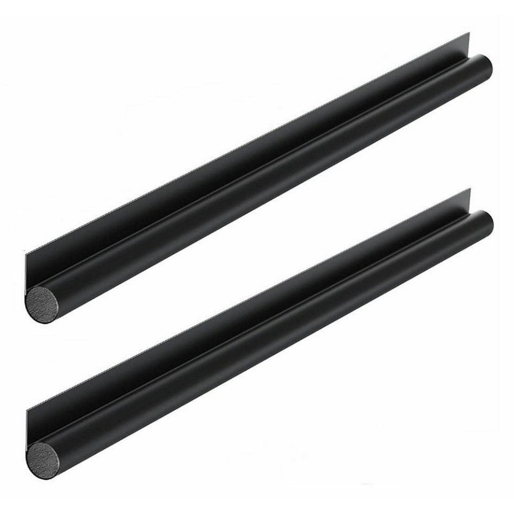2pcs Door Draft Stopper Sweep Seal Bottom Strip Blocks of Doors for Exterior Interior Doors -Black
