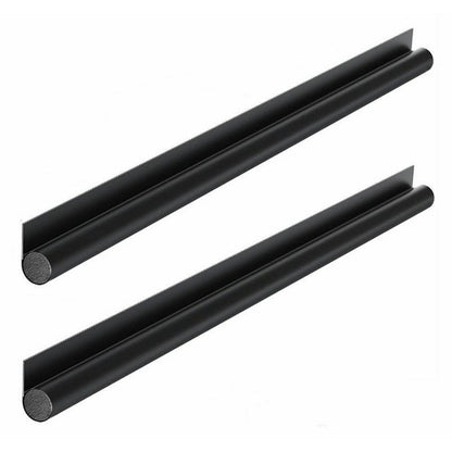 2pcs Door Draft Stopper Sweep Seal Bottom Strip Blocks of Doors for Exterior Interior Doors -Black
