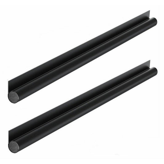 2pcs Door Draft Stopper Sweep Seal Bottom Strip Blocks of Doors for Exterior Interior Doors -Black