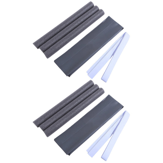 2pcs Door Draft Stopper Sweep Seal Bottom Strip Blocks of Doors for Exterior Interior Doors -Gray