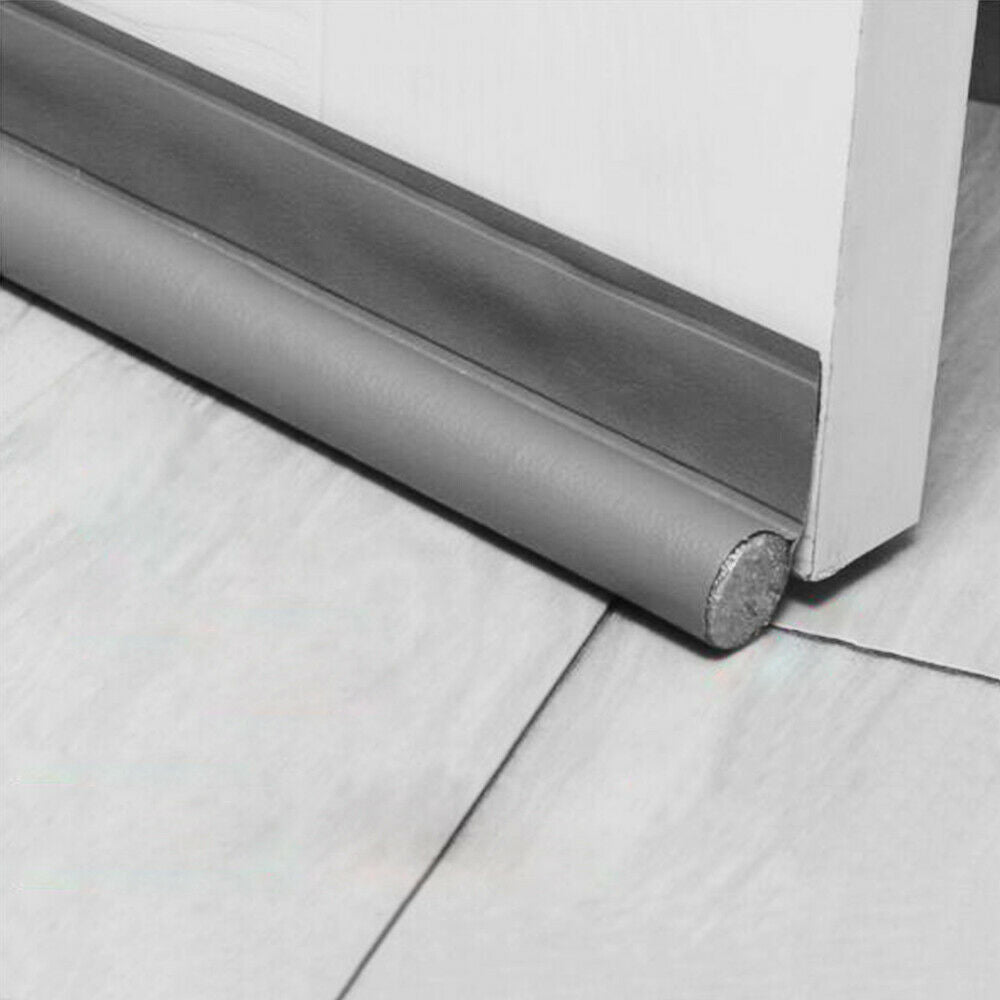 2pcs Door Draft Stopper Sweep Seal Bottom Strip Blocks of Doors for Exterior Interior Doors -Gray