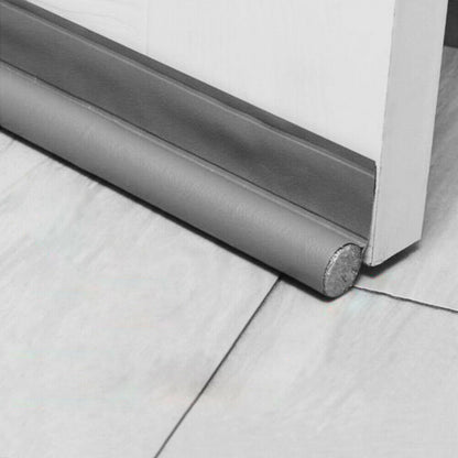 2pcs Door Draft Stopper Sweep Seal Bottom Strip Blocks of Doors for Exterior Interior Doors -Gray