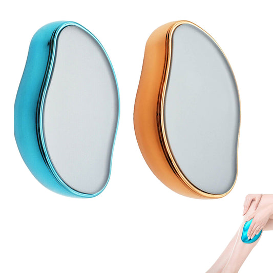 2pcs Hair Eraser Reusable Painless Unisex Physical Epilators Hair Removal Tool for Back Legs Arms -Blue and gold