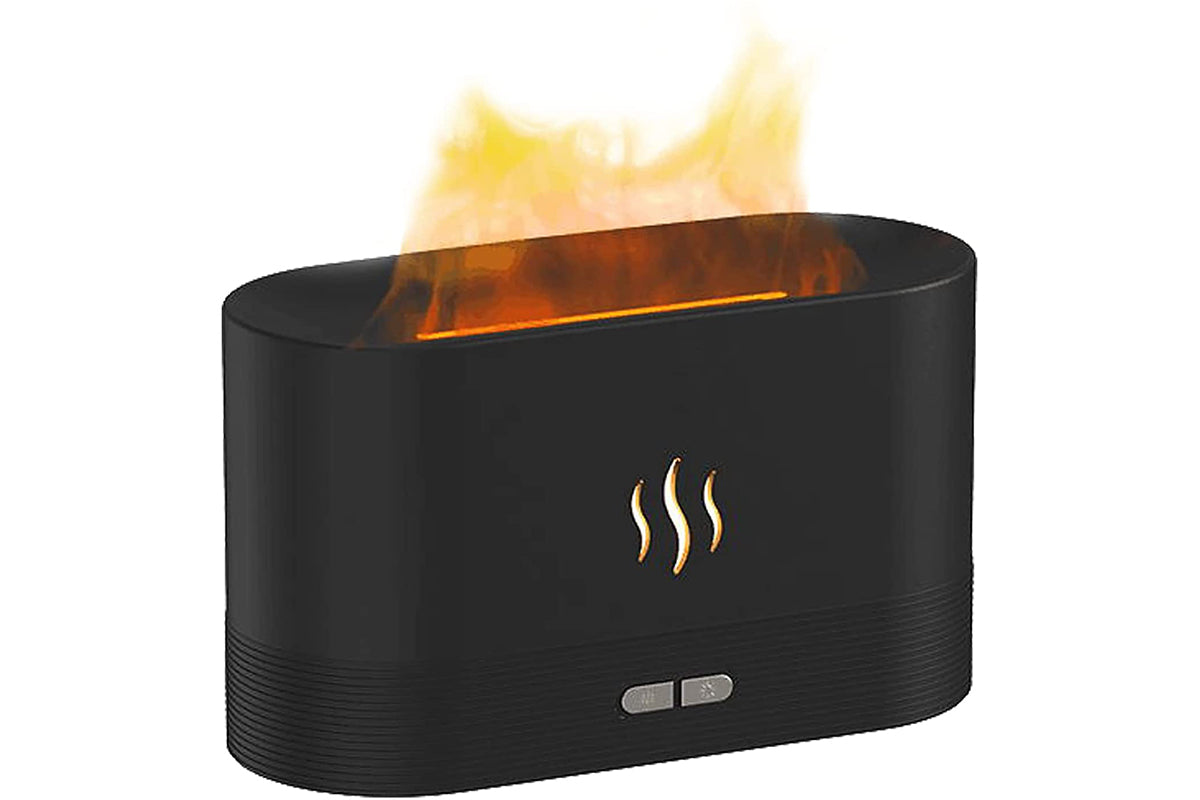 Flame Air Diffuser Humidifier Quiet Aroma Diffuser Noiseless Essential Oil Aromatherapy Diffuser-Black