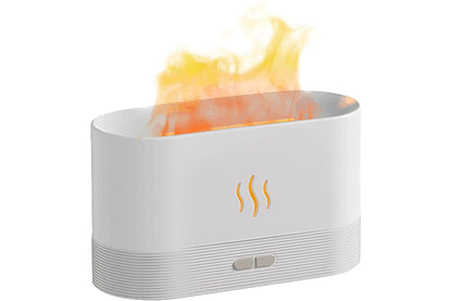 Flame Air Diffuser Humidifier Quiet Aroma Diffuser Noiseless Essential Oil Aromatherapy Diffuser-White